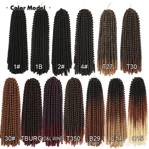12 inch Synthetic Bomb Twist Braiding Hair Ombre Kinky Curly Crochet Hair Spring Twist Crochet Braid Hair Extension